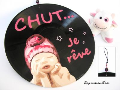 vinyle deco bébé rose