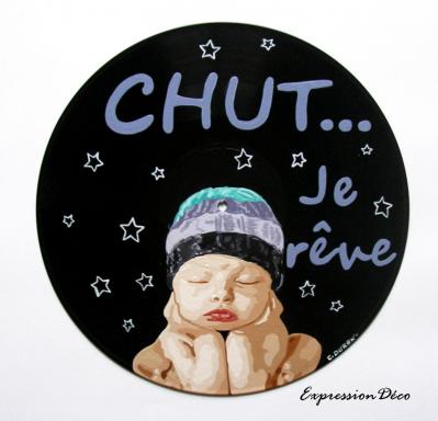 vinyle deco bébé mauve